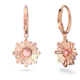Swarovski Sunshine Hoop Earrings Pink Rose gold-tone plated