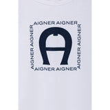 Aigner Kids New Born Bright White & Navy Set Babygrow & Hat