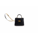 Kyra Luna Ostrich Bag Black Gold