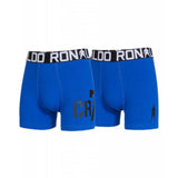 CR7 Boy'S Trunk 2-Pack - Cotton Stretch - Blue 7-9