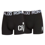 CR7 Boy's Regular fit Plain Boxers  2pack  Black/White Size 7-9