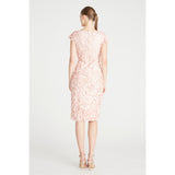 Theia Boat Neck Petal Cocktail Dress