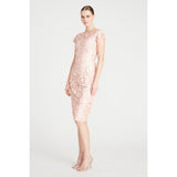 Theia Boat Neck Petal Cocktail Dress