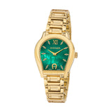 Aigner Vicenza Gold Case Green MOP Horseshoe Crystal Dial Women’s Watch
