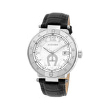 AIGNER Men's Black Leather Strap Monza Watch