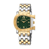 AIGNER Women's Massa Green Dial Silver-Gold Bracelet Watch