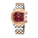 AIGNER Women's Massa Burgundy Dial Silver-Rose Gold Bracelet Watch