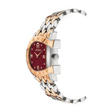 AIGNER Women's Massa Burgundy Dial Silver-Rose Gold Bracelet Watch