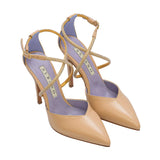 Albano Women's Beige Shoes Soft Leather with Strass