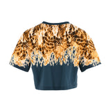 Alberta Ferretti Women's Ripple Print Cropped Logo T-Shirt
