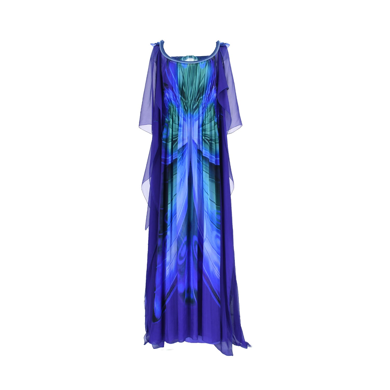 Alberta Ferretti Gathered Silk-Voile Dress