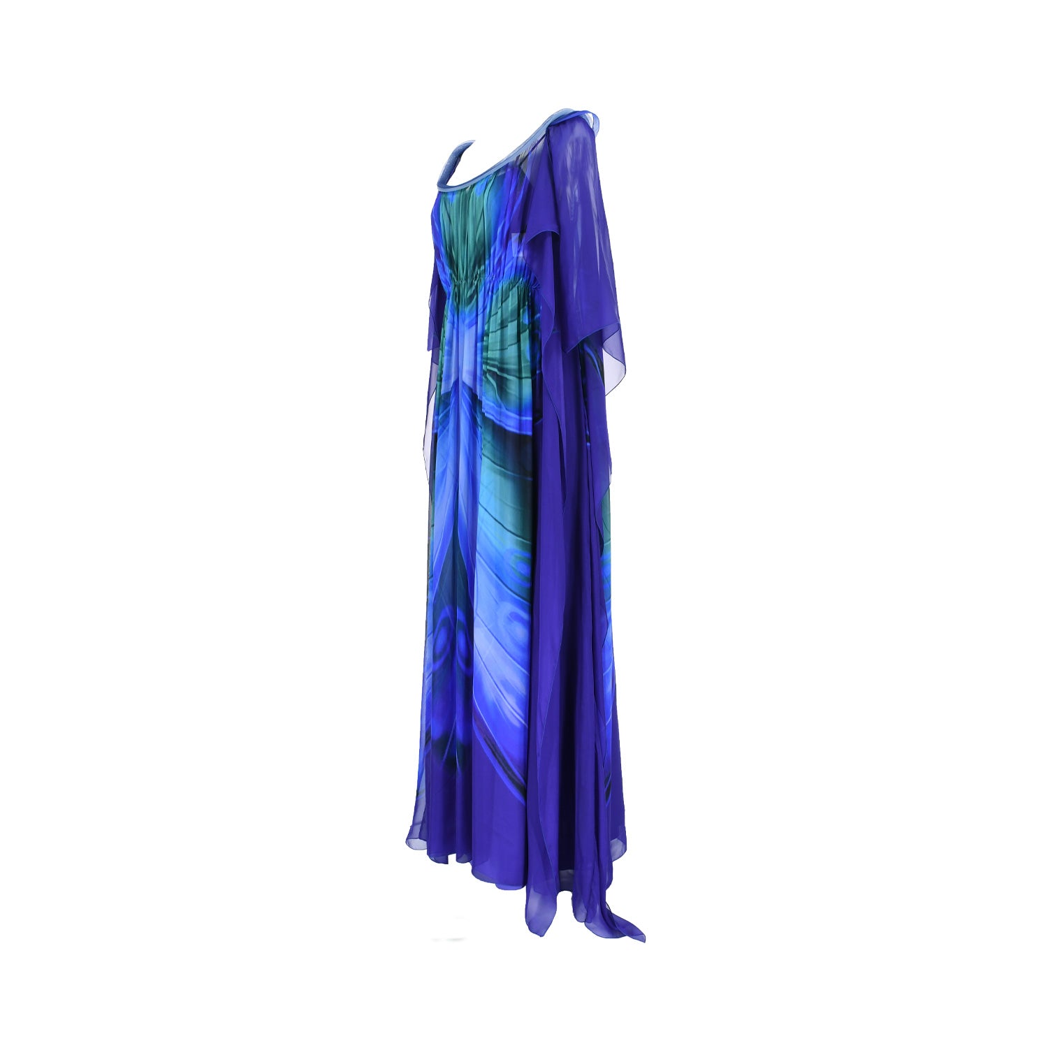 Alberta Ferretti Gathered Silk-Voile Dress