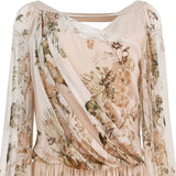 Alberta Ferretti Women's Floral Print Pleated Dress