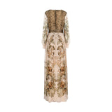 Alberta Ferretti Floral and Snake Print Silk Long Dress