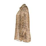 Alberta Ferretti Snakeskin Semi-Sheer Silk Blouse