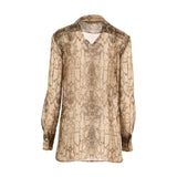 Alberta Ferretti Snakeskin Semi-Sheer Silk Blouse