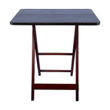 Artisan Square Shape Picnic Table Matt Dark Brown Croco Leather