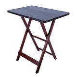 Artisan Square Shape Picnic Table Matt Dark Brown Croco Leather