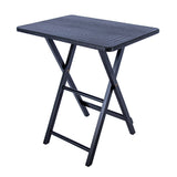 Artisan Square Shape Picnic Table Matt Black Croco Leather