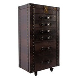 Artisan Big Size Jewellery Cabinet Matt Dark Brown Croco Brown leather
