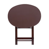 Artisan Oval Shape Picnic Table Plain Brown, Size 63.5x45.5x62.5 cm