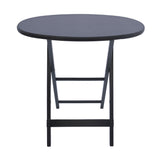 Artisan Oval Shape Picnic Table, Size Plain Black 63.5x45.5x62.5 cm