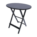 Artisan Oval Shape Picnic Table, Size Plain Black 63.5x45.5x62.5 cm