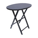 Artisan Oval Shape Picnic Table, Size Plain Black 63.5x45.5x62.5 cm