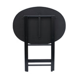 Artisan Oval Shape Picnic Table, Size Plain Black 63.5x45.5x62.5 cm