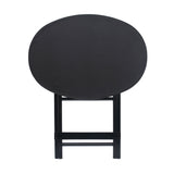 Artisan Oval Shape Picnic Table, Size Plain Black 63.5x45.5x62.5 cm