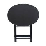 Artisan Oval Shape Picnic Table, Size Plain Black 63.5x45.5x62.5 cm