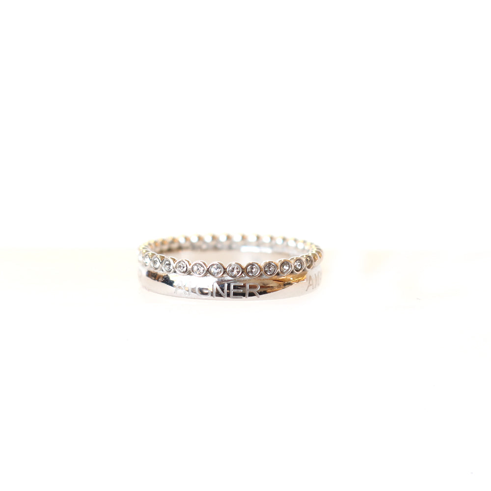 Aigner Ring Silver Size 7.75