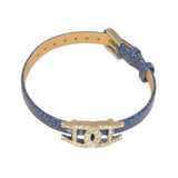 Aigner A Logo Leather Bracelet