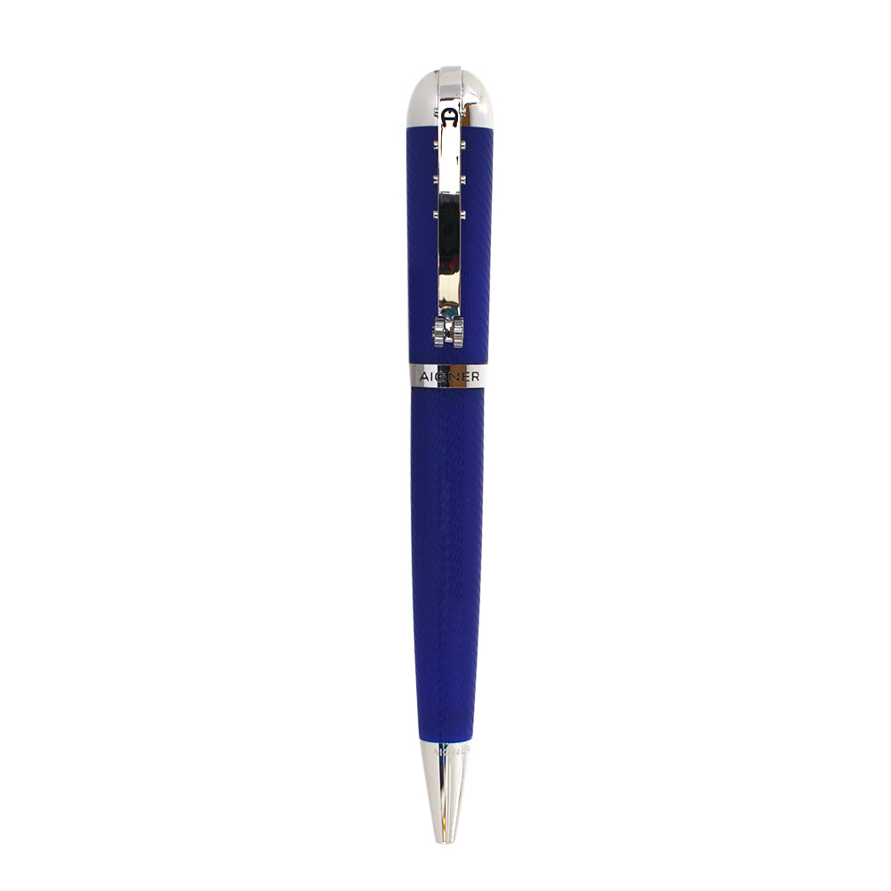 Aigner Pen Silver ColorÂ¬â€ Blue A Logo Clip Aigner Engrave