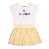 Aigner Kids Girl's White & Yellow Dress