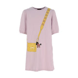 Aigner Kids Logo Print Pink Dress