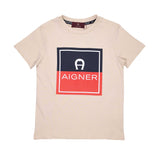 تي شيرت Aigner Kids للأولاد باللون الرمادي الدخاني