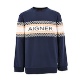 Aigner Kids Logo Print Navy Blue Sweatshirt