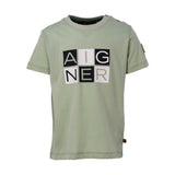 Aigner Kids Light Green Logo Print T-Shirt