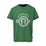 Aigner Kids Green Logo Print T-Shirt