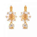 Les Nereides Crystal 2 Round Stones La Diamantine Dormeuses Earrings
