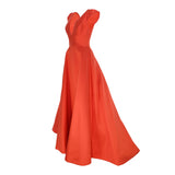 Amsale V-Neck Evening Gown