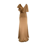 AMSALE Women's Asymmetrical ruffle sleeve Evening Gown