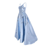 AMSALE Metallic fil-coupe Evening Gown