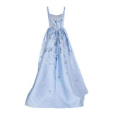AMSALE Metallic fil-coupe Evening Gown