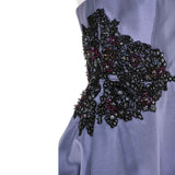 AMSALE Women's Mikado Beaded Waist Gown