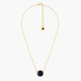 Les Nereides Deep Sparkling Blue Round Stone La Diamantine Pendant Necklace