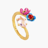 Les Nereides Faceted Glass, Flower And Ladybird You And Me Ring