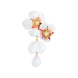Les Nereides White Cherry Blossom Dangling Earrings