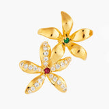 Les Nereides Star Jasmine Asymmetrical Post Earrings